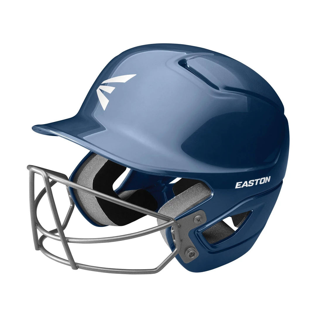 Easton Alpha Solid Helmet With Baseball Facemask - Navy 3 Easton Alpha Solid Helmet With Baseball Facemask - Navy