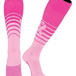 HITaDouble HITaTriple Sales 6 Twin City TCK Breaker Aware Breast Cancer Awareness Knee High Socks - Hot Pink Pink