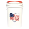 Diamond Ball Bucket - White With Flag Baseball
