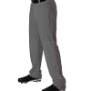 Alleson 605WLBY Youth Baseball Pant With Braid - Charcoal Scarlet