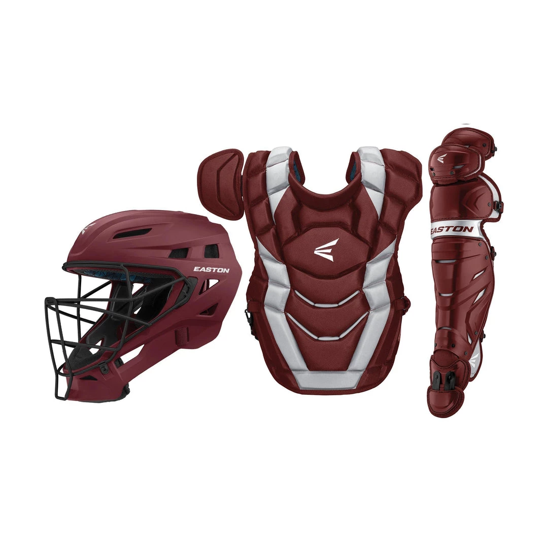 Easton Elite X Youth Catcher's Set - Maroon Silver Baseball 3 Easton Elite X Youth Catcher's Set - Maroon Silver Baseball