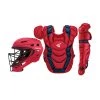 Easton Elite X Youth Catcher's Set - Red Navy Baseball 2 Easton Elite X Youth Catcher's Set - Red Navy Baseball