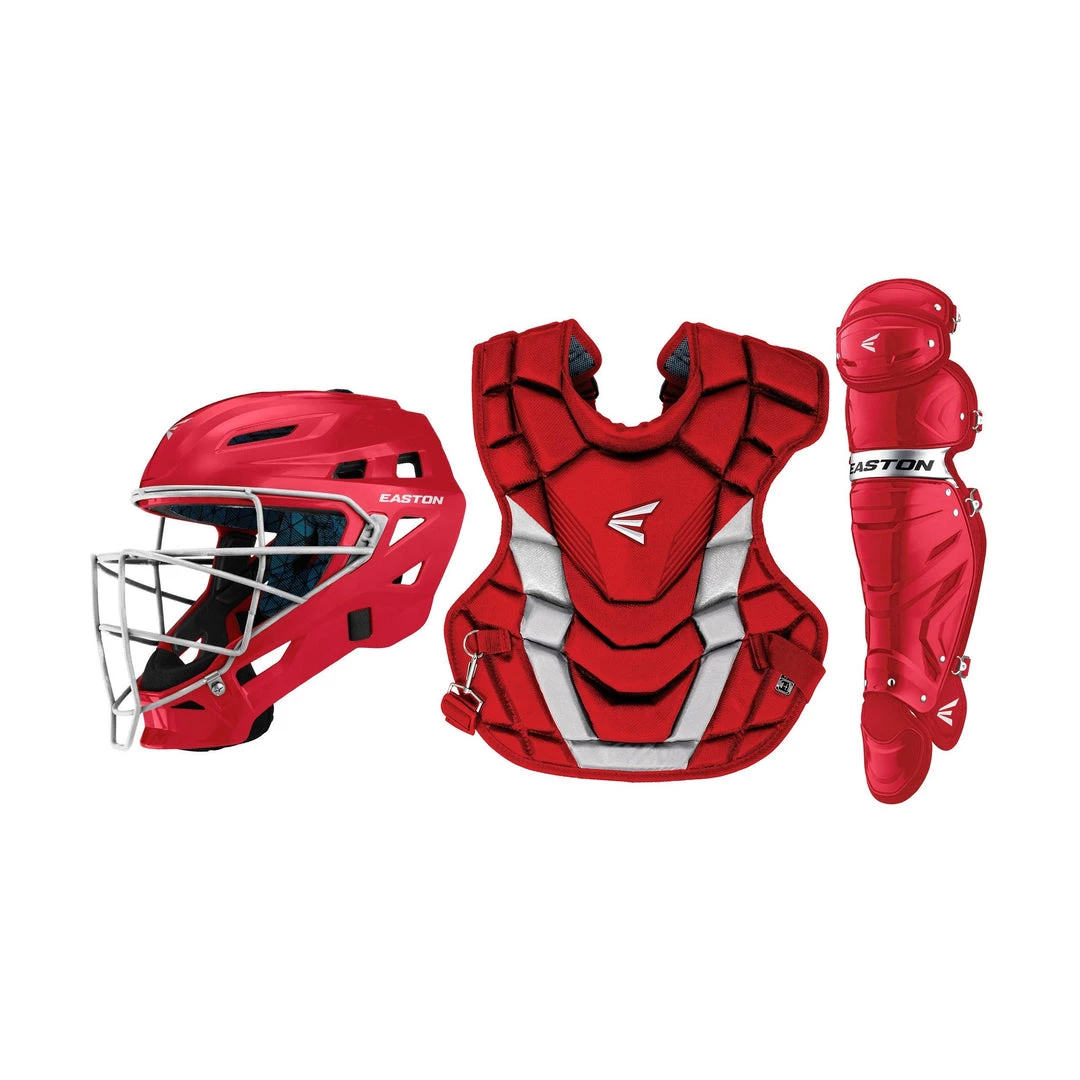 Easton Gametime X Intermediate Catcher's Set - Red Silver Baseball 3 Easton Gametime X Intermediate Catcher's Set - Red Silver Baseball