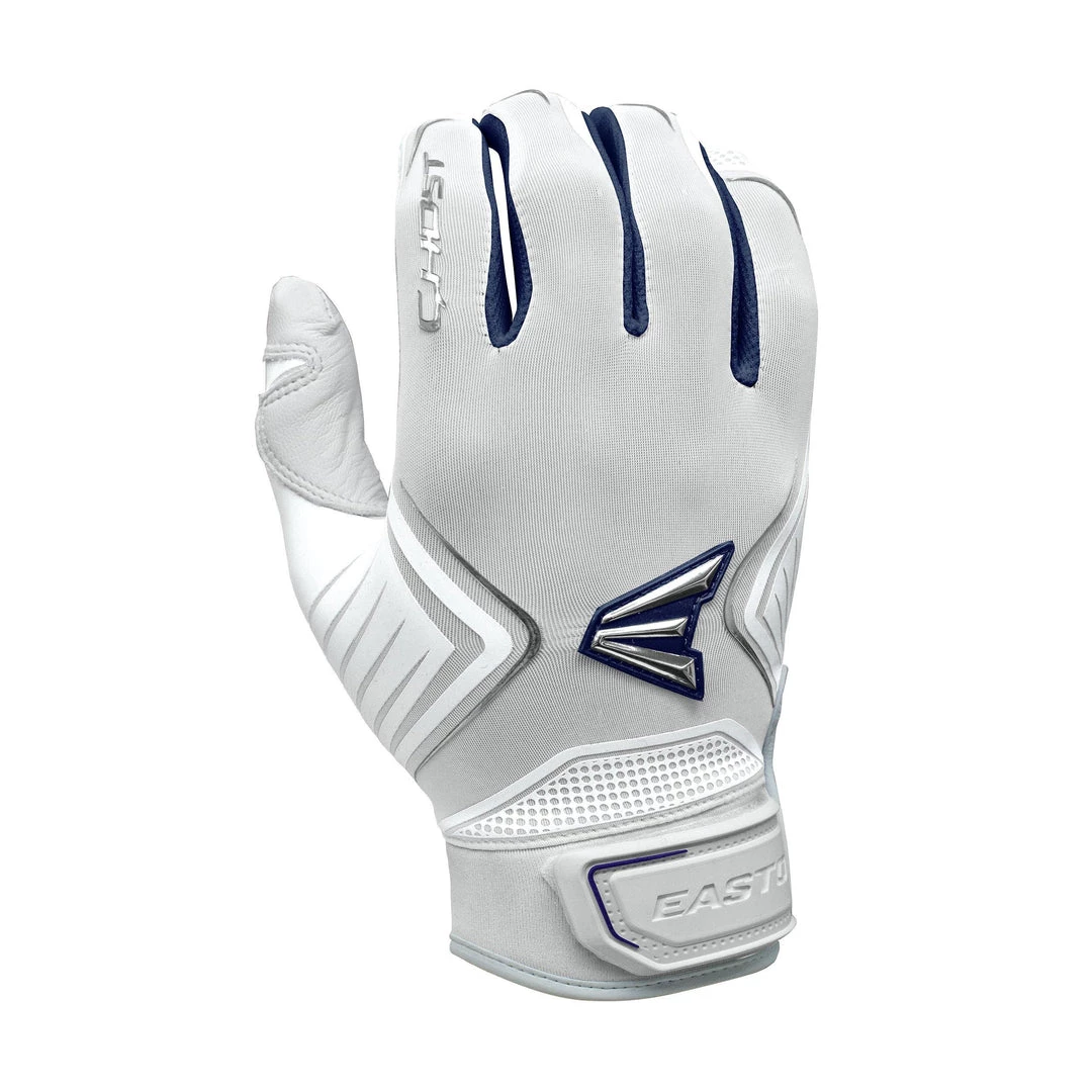 Easton Ghost Fastpitch Batting Gloves - White Navy 3 Easton Ghost Fastpitch Batting Gloves - White Navy