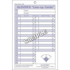 Glovers Glover's Baseball Softball 24 Line-Up Cards - 1 Book