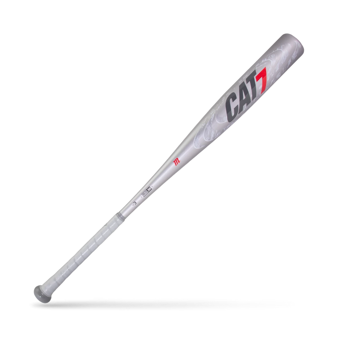 Marucci Cat7 BBCOR (-3) Bat - Silver Baseball 3 Marucci Cat7 BBCOR (-3) Bat - Silver Baseball