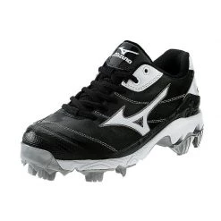 Mizuno Women's 9 Spike Finch 5 Low Black / White Baseball
