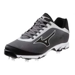 Baseball Mizuno 9-Spike Vapor Elite 7 Low Men's Metal Cleats - Grey Black