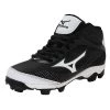 Mizuno 9 Spike Franchise 7 Mid Youth Molded Cleats - Black White Baseball 1 Mizuno 9 Spike Franchise 7 Mid Youth Molded Cleats - Black White Baseball