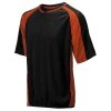 Mizuno 2 Color Mesh Short Sleeve Batting Jersey - Black-Orange Baseball
