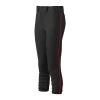 Baseball Mizuno Women's Select Belted Piped Pant - Black Red