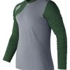 Baseball New Balance Seamless X4J Asymmetrical Shirt Right - Dark Green
