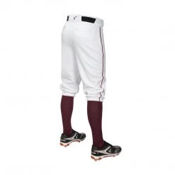 Easton Pro+ Piped Knicker Youth Baseball Pant - White Maroon