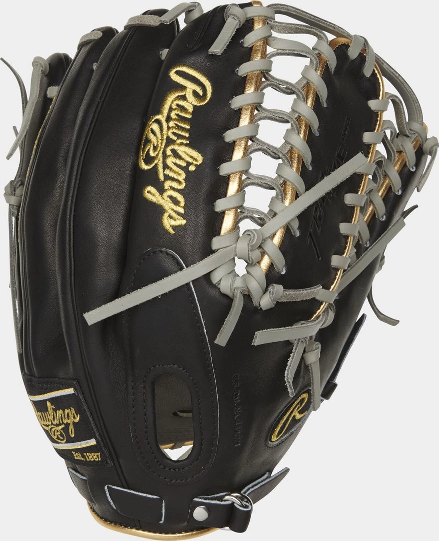 Rawlings 2021 Pro Preferred 12.75" Outfield Glove, Mike Trout Pattern PROSMT27B - Black Gray Baseball 3 Rawlings 2021 Pro Preferred 12.75" Outfield Glove, Mike Trout Pattern PROSMT27B - Black Gray Baseball