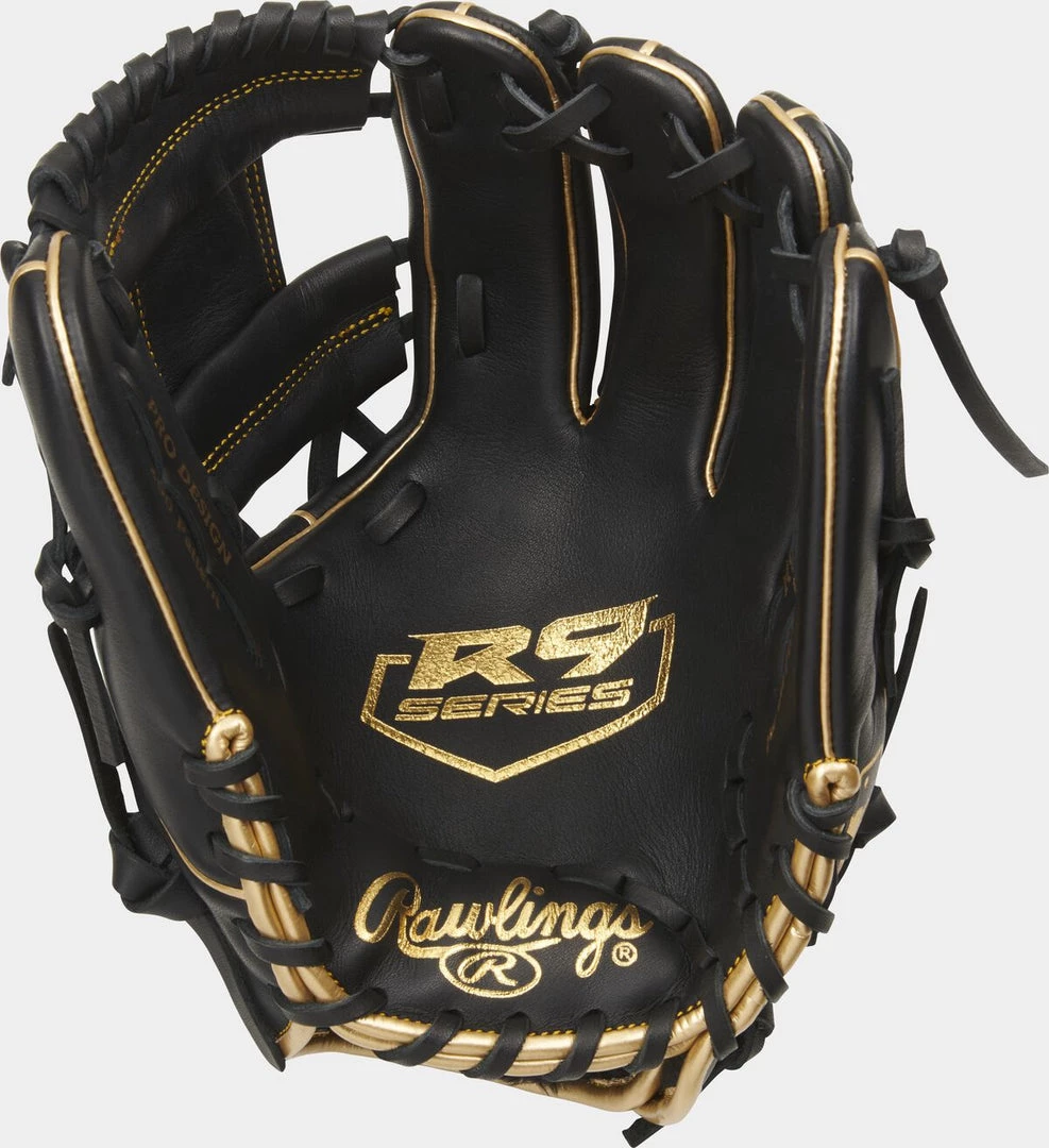 Rawlings 2021 R9 Series 11.50" 200-Pattern Infield Glove R9204-2BG - Black Gold 4 Rawlings 2021 R9 Series 11.50" 200-Pattern Infield Glove R9204-2BG - Black Gold