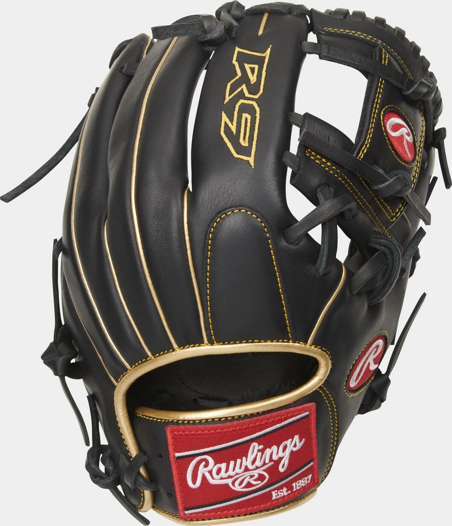Rawlings 2021 R9 Series 11.50" 200-Pattern Infield Glove R9204-2BG - Black Gold 3 Rawlings 2021 R9 Series 11.50" 200-Pattern Infield Glove R9204-2BG - Black Gold