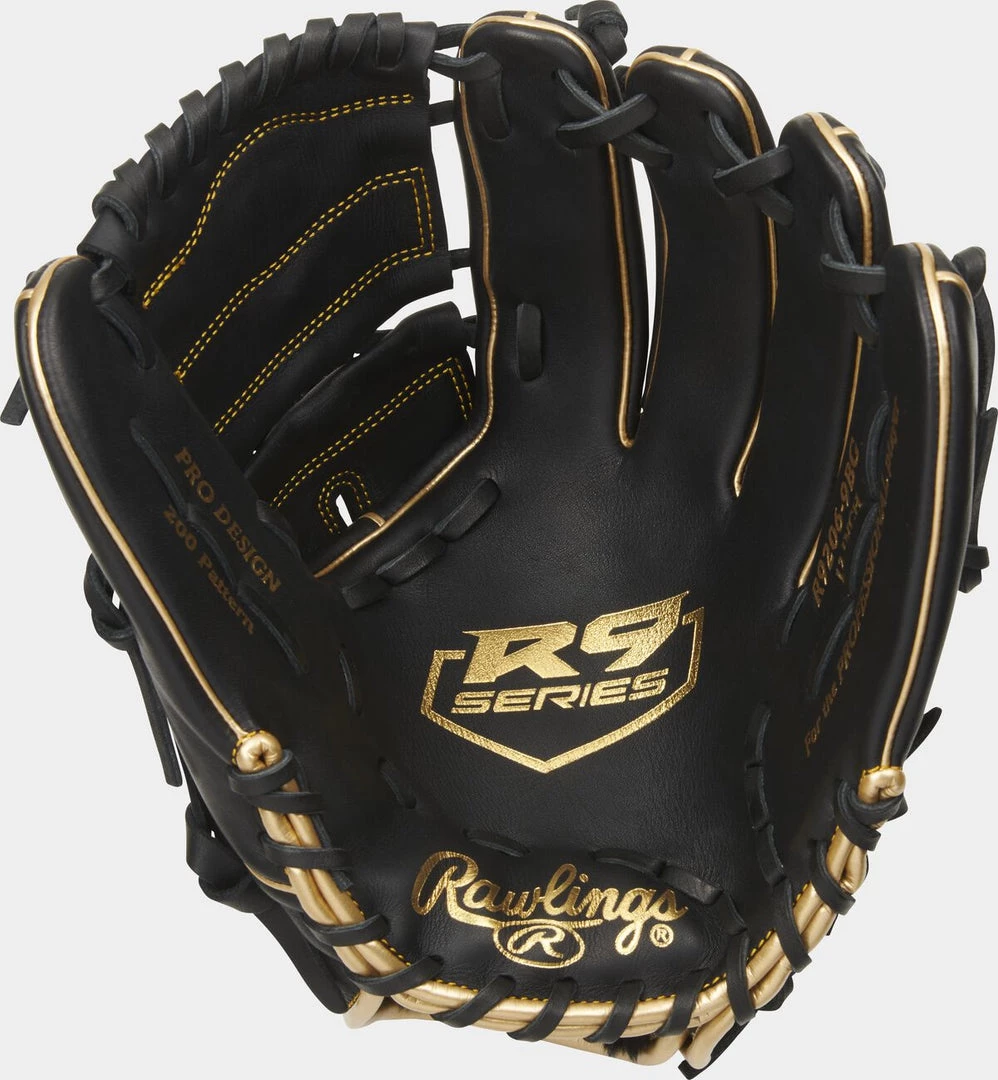 Rawlings 2021 R9 Series 12.00" Infield/Pitcher's Glove R9206-9BG - Black Gold 4 Rawlings 2021 R9 Series 12.00" Infield/Pitcher's Glove R9206-9BG - Black Gold