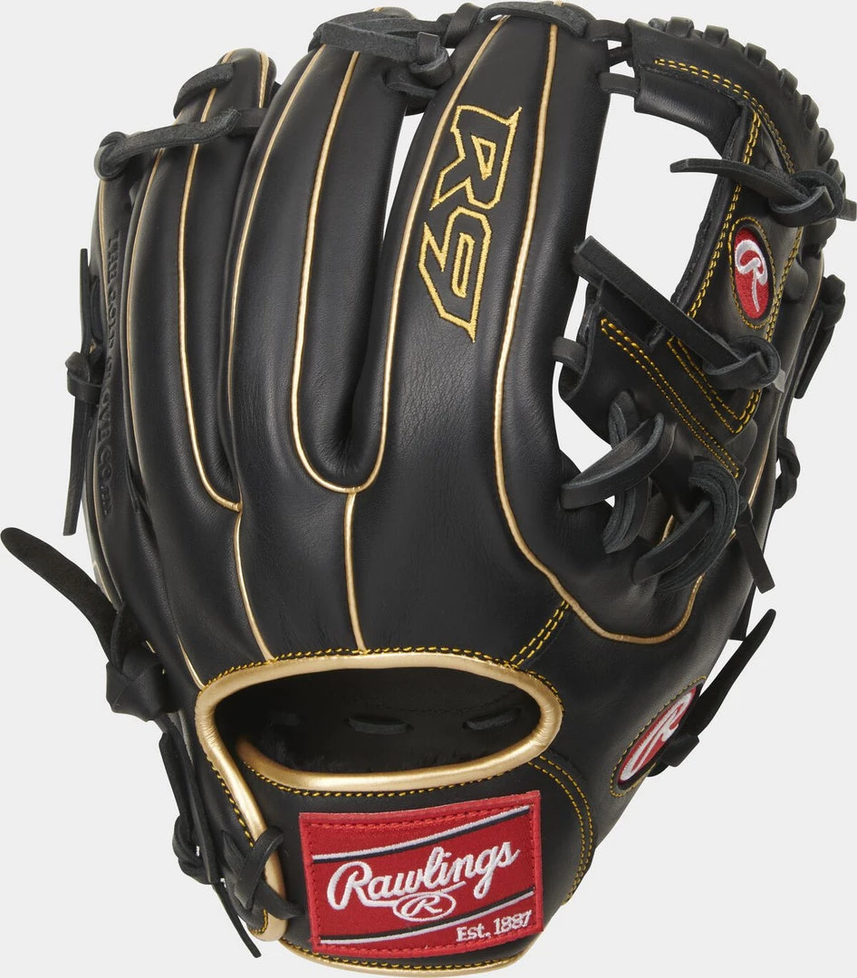 Rawlings 2021 R9 Series 11.50" 31-Pattern Infield Glove R9314-2BG - Black Gold 3 Rawlings 2021 R9 Series 11.50" 31-Pattern Infield Glove R9314-2BG - Black Gold