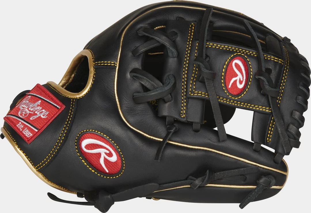 Rawlings 2021 R9 Series 11.50" 31-Pattern Infield Glove R9314-2BG - Black Gold 5 Rawlings 2021 R9 Series 11.50" 31-Pattern Infield Glove R9314-2BG - Black Gold