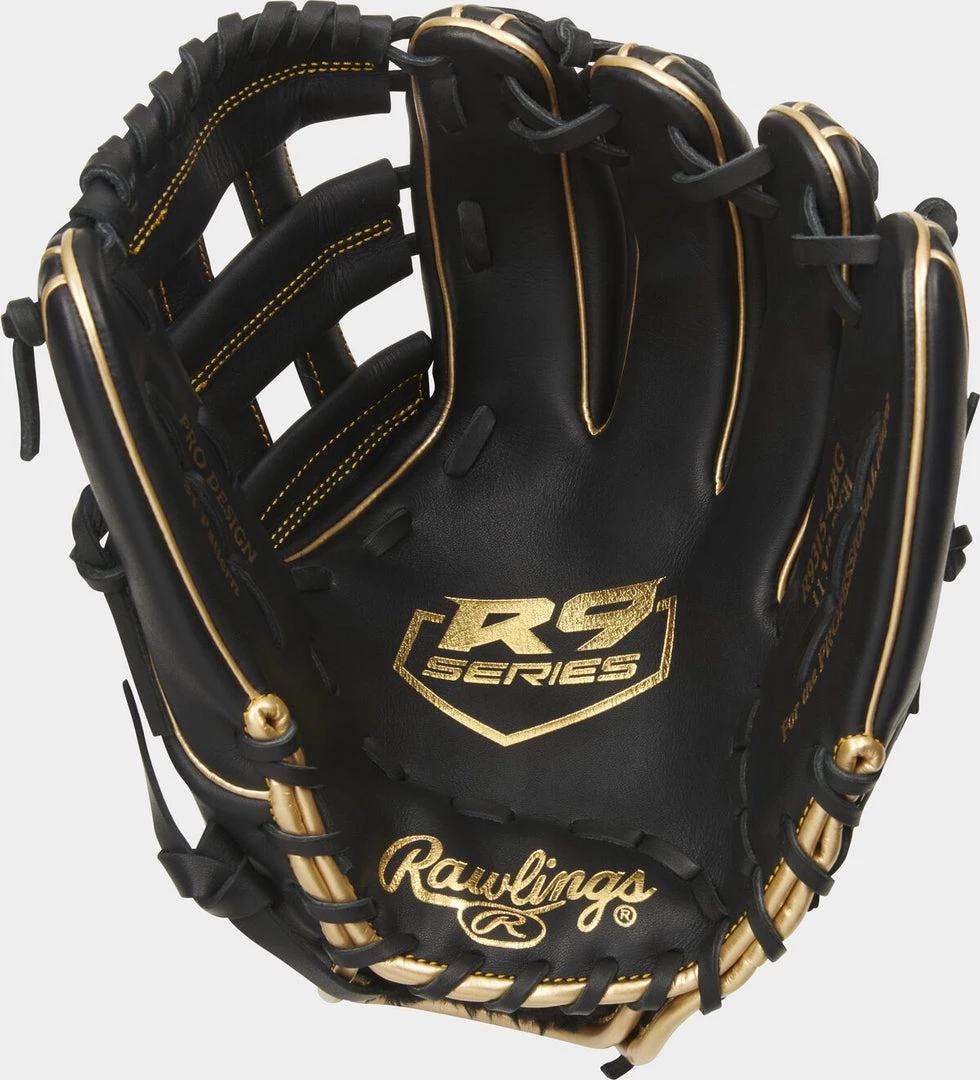 Rawlings 2021 R9 Series 11.75" Infield Glove R9315-6BG - Black Gold Baseball 4 Rawlings 2021 R9 Series 11.75" Infield Glove R9315-6BG - Black Gold Baseball