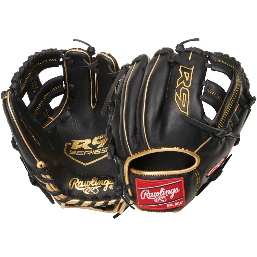 Rawlings 2021 R9 Series 9.50" Training Glove R9TRBG - Black Gold 5 Rawlings 2021 R9 Series 9.50" Training Glove R9TRBG - Black Gold