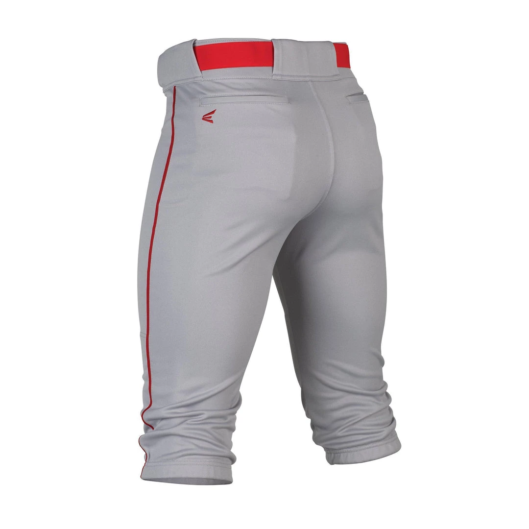 Easton Rival+ Piped Youth Kniccker Baseball Pant - Gray Red 4 Easton Rival+ Piped Youth Kniccker Baseball Pant - Gray Red