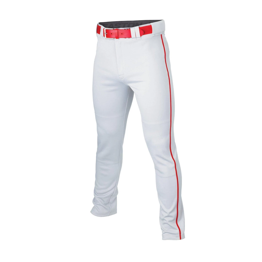 Easton Youth Rival+ Piped Baseball Pants - White Red 3 Easton Youth Rival+ Piped Baseball Pants - White Red