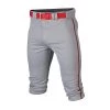 Easton Rival+ Piped Youth Kniccker Baseball Pant - Gray Red