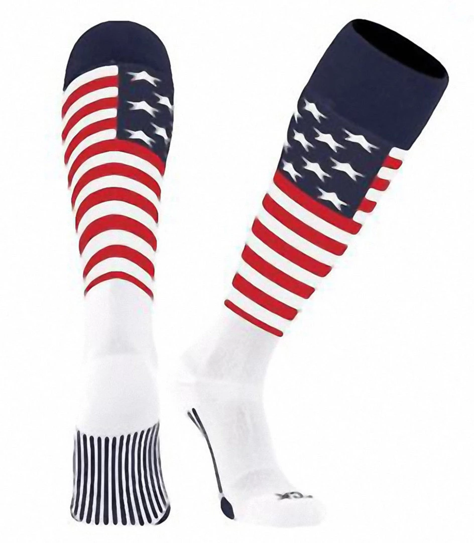 Twin City TCK Stars And Stripes Knee High Socks - Red White Blue 3 Twin City TCK Stars And Stripes Knee High Socks - Red White Blue