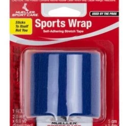 Mueller Sports Wrap Self-Adhering Stretch Tape (2" X 6 Yds) - Blue