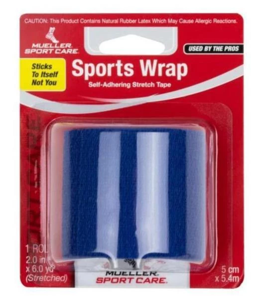 Mueller Sports Wrap Self-Adhering Stretch Tape (2" X 6 Yds) - Blue 3 Mueller Sports Wrap Self-Adhering Stretch Tape (2" X 6 Yds) - Blue
