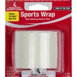 Mueller Sports Wrap Self-Adhering Stretch Tape (2" X 6 Yds) - White