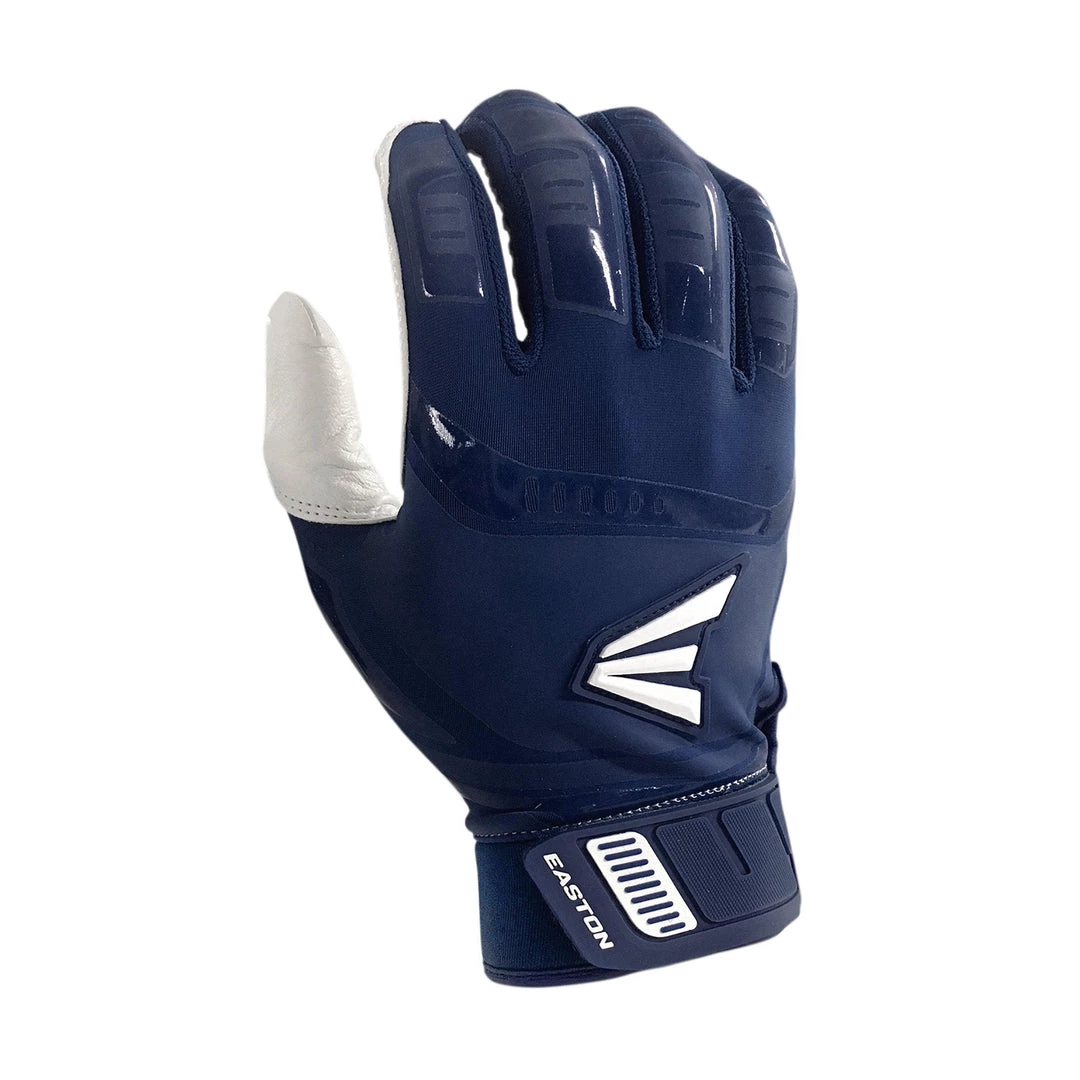Easton Walk-Off Adult Batting Gloves - White Navy 3 Easton Walk-Off Adult Batting Gloves - White Navy