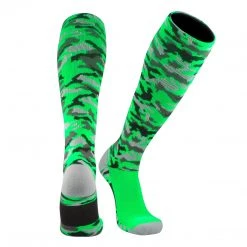 Twin City TCK Woodland Camo Knee High Socks - Neon Green Camo