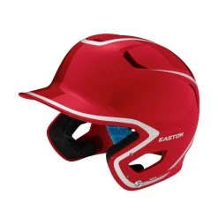 Easton Z5 2.0 High Gloss Two-Tone Batting Helmet - Red Silver Baseball