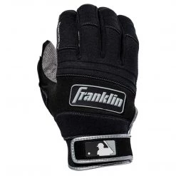 Franklin All Weather Pro Baseball Batting Gloves - Black Gray