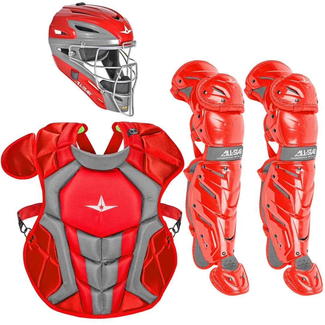 All-Star System 7 Certified NOCSAE Young Pro Catcher's Set (Ages 12-16) - Scarlet Baseball 3 All-Star System 7 Certified NOCSAE Young Pro Catcher's Set (Ages 12-16) - Scarlet Baseball
