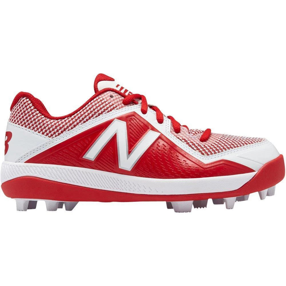 New Balance Youth J4040v4 Molded Baseball Cleats - Red White 3 New Balance Youth J4040v4 Molded Baseball Cleats - Red White
