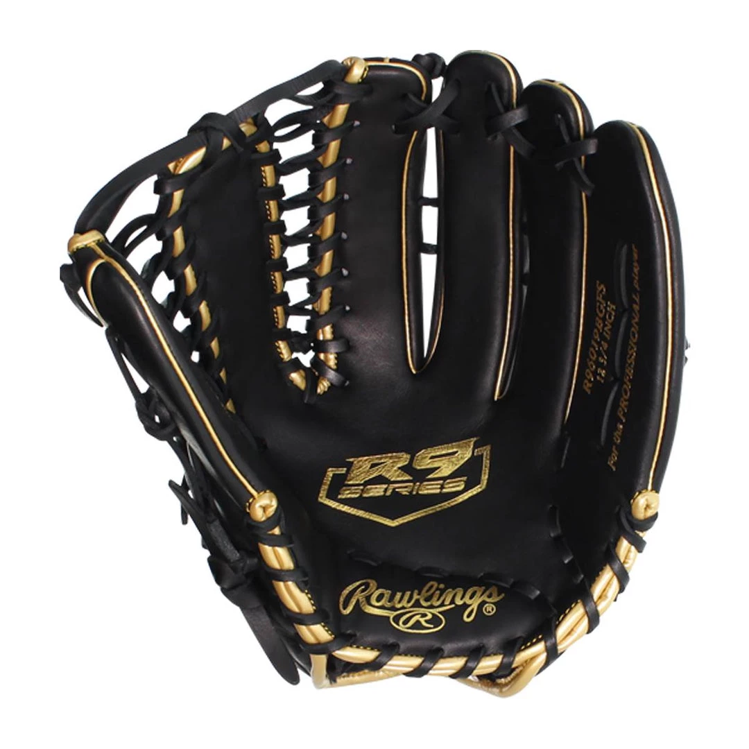 Baseball Rawlings 2021 R9 Series 12.75" Outfield Glove R96019BGFS - Black Gold 4 Baseball Rawlings 2021 R9 Series 12.75" Outfield Glove R96019BGFS - Black Gold