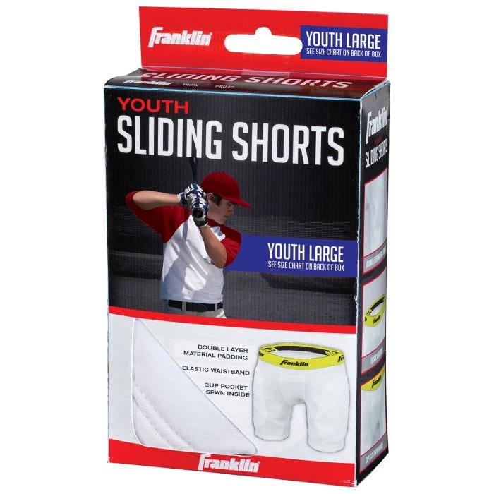 Franklin Youth Baseball Sliding Shorts - White 3 Franklin Youth Baseball Sliding Shorts - White