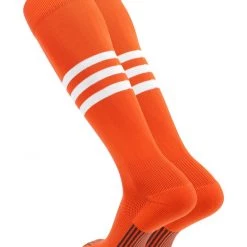 Twin City Dugout Knee High Socks - Orange White
