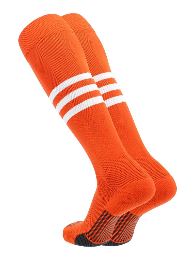 Twin City Dugout Knee High Socks - Orange White 3 Twin City Dugout Knee High Socks - Orange White