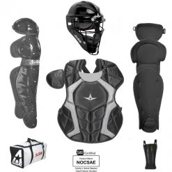 All-Star Player's Series Certified NOCSAE Catcher's Set (Ages 12-16) - Black Baseball