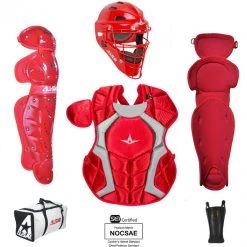 Baseball All-Star Player's Series Certified NOCSAE Catcher's Set (Ages 12-16) - Scarlet