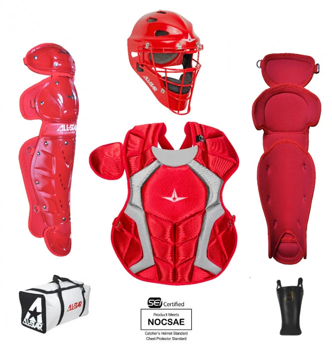 Baseball All-Star Player's Series Certified NOCSAE Catcher's Set (Ages 12-16) - Scarlet 3 Baseball All-Star Player's Series Certified NOCSAE Catcher's Set (Ages 12-16) - Scarlet