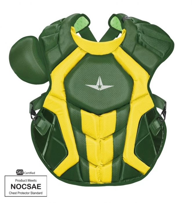 All-Star Youth System 7 Axis Elite Pro Catcher's Chest Protector 14.5" (Ages 9-12) - Dark Green Gold 3 All-Star Youth System 7 Axis Elite Pro Catcher's Chest Protector 14.5" (Ages 9-12) - Dark Green Gold