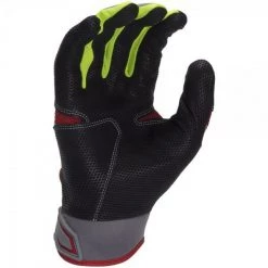 Easton HS9 Adult Batting Glove - Gray Red Neon Yellow Batting Gloves