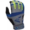 Easton HS9 Adult Batting Glove - Gray Royal Neon Yellow Batting Gloves