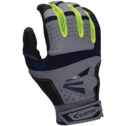 Batting Gloves Easton HS9 Adult Batting Glove - Gray Navy Neon Yellow