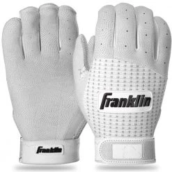 Franklin 2nd-Skinz Adult Batting Gloves - White Baseball